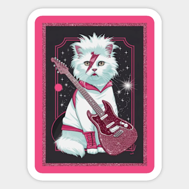 Ziggy Stardust Cat Sticker by CustomCraze